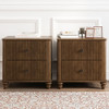 Fluted Nightstand With 3 Drawers