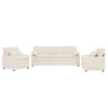 Modern Sofa Set With Double Layer Cushion And Side Storage Pockets
