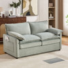 Modern Loveseat Sofa, Upholstered Couch With Side Storage Pockets