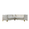L-Shaped Corner Sofa, 5 Seater Sectional With Tufted Design