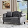 2 Seater Chesterfield Sofa With Rolled Arms And Nailhead Trim For Living Room