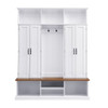 Entryway Hall Tree With Bench, 3 Top Cubbies & Bottom Storage Space