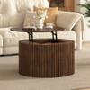Round Lift Top Coffee Table With Hidden Storage For Living Room