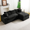 Modular Sofa, Convertible Twin Seat With Chaise Lounge
