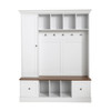 Hall Tree With Shoe Storage Bench, Entryway Coat Rack With 5 Hooks