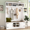 Farmhouse Hall Tree With Bench And Shoe Storage