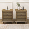 Nightstands With 4 Drawer, Storage End Table With Hidden Pull Out Shelf