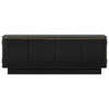 TV Stand, Fluted Media Console With Adjustable Shelves And Cable Holes