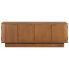 TV Stand, Fluted Media Console With Adjustable Shelves And Cable Holes