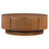Farmhouse Round Coffee Table With Storage Drawer