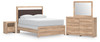 Kinlanni - 4 Pc. - Queen Panel Bed, Dresser, Mirror And Nightstand - Tan