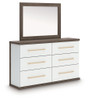 Kendanport - 4 Pc. - King Platform Bed, Dresser, Mirror And Nightstand - Brown / White