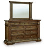 Frantanna - 3 Pc. - Queen Panel Bed, Dresser And Mirror - Brown