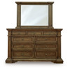 Frantanna - 3 Pc. - Queen Panel Bed, Dresser And Mirror - Brown