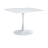 Table Mid-Century Dining Table For 4-6 People With Round MDF Table Top, Pedestal Dining Table, End Table Leisure Coffee Table - White
