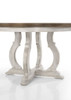 Havanna - Wide Vintage Round Dining Table With Off White Colored Base - Walnut