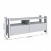 TV Stand For TVs Up To 55" With Open Shelves And 2 Drawers - White