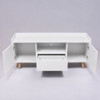 TV Stand For TVs Up To 60" With Open Storage Shelf, 2 Doors, 1 Drawer And Cable Management