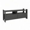 TV Stand For TVs Up To 55" With Open Shelves And 2 Drawers - Carbon Gray