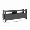 TV Stand For TVs Up To 55" With Open Shelves And 2 Drawers - Carbon Gray