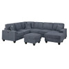 Sectional With Left Arm Facing Loveseat With USB Port With Cocktail Ottoman