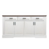 Fluted Sideboard Buffet Cabinet With 4 Doors And 3 Drawers