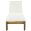 Adjustable Outdoor Patio Lounge Chair Chaise Lounge - Beige / Natural
