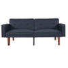 Convertible Futon Sofa Bed With Adjustable Split Back, Twin Size Sleeper Couch - Black