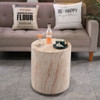 Tall Cylindrical Accent Coffee Table In - Beige / Yellow