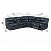 Power Motion Reclining Sectional Sofa With Console Cup Holders And USB Charging Port - Blue