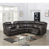 Manual Motion Recliner Sectional Sofa With Console And Cup Holders - Brown