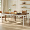 Rectangular Dining Table With Framed Top And Turned Legs - Natural