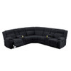 Manual Motion Reclining Sectional LAF / RAF Loveseat With Consoles Cup Holders Upholstered Living Room - Black