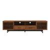 TV Stand, Media Console With 2 Drawers, Soft Closing Slatted Doors, Living Room Entertainment Center - Walnut