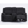 Motion Loveseat Recliner With Console Soft Seat Upholstered For Living Room - Black
