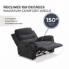 Manual Recliner Chair With 150° Recline, For Living Room - Dark Gray