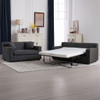 Convertible Sleeper Loveseat & Chair Set With Fold Out Mattress, Loveseat & Chair - Gray