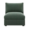 Armless Chair With Design For Living Room - Dark Green