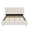 Pula - Queen Platform Bed With Upholstered Headboard, Slat Support, No Box Spring Needed - Ivory