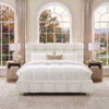 Pula - Queen Platform Bed With Upholstered Headboard, Slat Support, No Box Spring Needed - Ivory