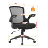 Office Chair & Mid Back Design, Adjustable Height And Foldable Armrests - Black