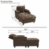 Accent Chair With Storage Ottoman, Reclining Single Chaise Lounge With Cupholders And USB, C Ports