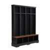 Hall Tree With 8 Hooks, Practical Entryway Bench With Open Compartments