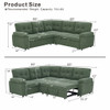 Convertible Sectional Sofa Bed With Pull Out Sleeper And Storage