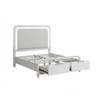 Bed With LED Lights Panel Headboard And Footboard Frame