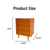 3 Drawer End Table With Charging Station For Bedroom - Natural Wood