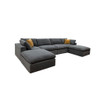 Upholstery Full Compressed Modular Sectional With Toss Pillows - Light Gray