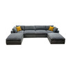Upholstery Full Compressed Modular Sectional With Toss Pillows - Light Gray