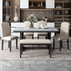 6 Piece Dining Set With V - Legs - White