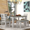 6 Piece Dining Set With 4 Upholstered Chairs & Bench - Brown / Whitewash